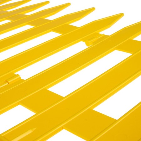 Decorative fence, 35 × 210 cm, 5 sections, plastic, yellow, Gotika, Greengo-9