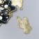 Decor for creativity metal, enamel "A kitten with a spot on the eye" Black 2.6x1.5 cm