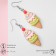 Earrings Assorted "Yummy" ice cream in a mug, colored in silver