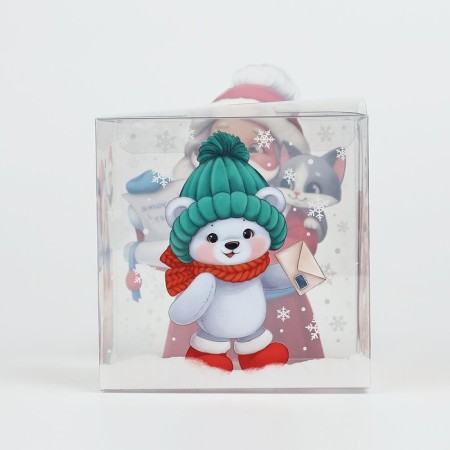 PVS gift box, Santa Claus, 10 x 10 x 10 cm, New Year-4