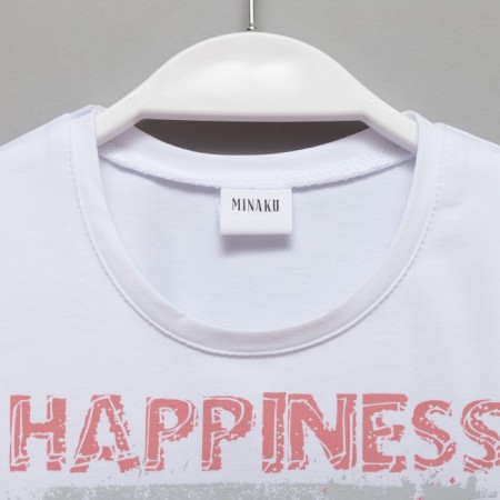 T -shirt Children's Minaku "Happines" Color White, height 128-4