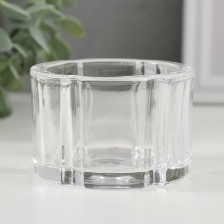 Glass of Glass for 1 candle "boundaries" transparent 8x8x5 cm-1
