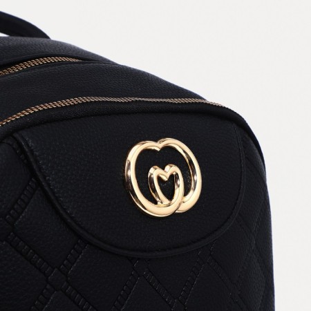 Women's backpack made of artificial leather with a zipper Star Bag, 5 outer pockets, black color-4