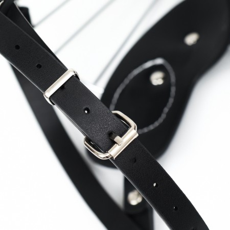 Mercorizer Metal No. 1 with a tripartite strap, pressed skin, black-6