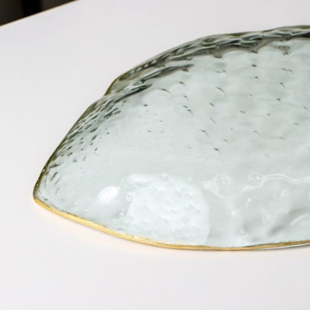 Glass Serving "Fish", 18 × 33 cm, with a golden border-2
