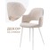Stool on a metal frame Gutride metal/velor, white/beige 51x56x82 cm
