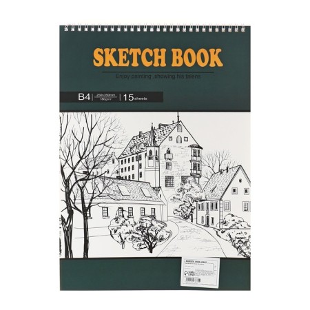 A4 sketchbook, 15 sheets, "city", granular sheets according to the type of canvas, hard substrate, density 180 gr., Mix