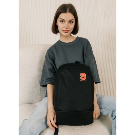 Backpack school textile SPECILA, 46x30x10 cm, vertical pocket, black color-8