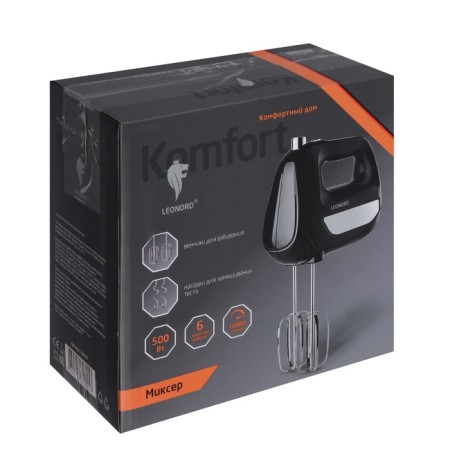 Mixer Leonord Le-1739, manual, 500 watts, 6 speeds, "turbo" mode, black-5