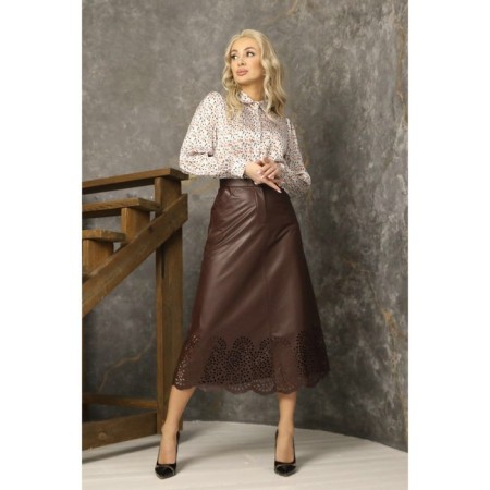 Women's skirt, size 46, brown color-11