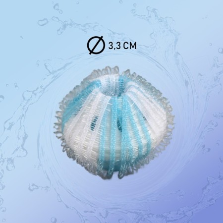 Balls for washing the linen of the share, d = 3.3 cm, 4 pcs, white-blue color-2