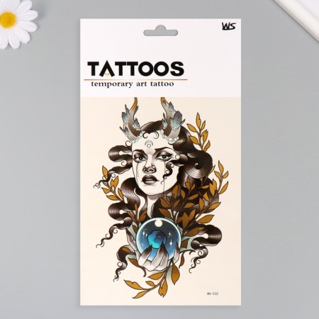 Tattoo on the body color "recognized by the moon" 26.1x14.6 cm