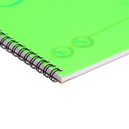 Album for drawing A4, 30 sheets, block 120 g/m², on spirals, Erich krause neon green, plastic cover, 100% whiteness, solid substrate-4