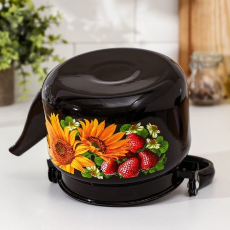 Cylindrical kettle, 2 l, induction, neckline mix, brown color-2