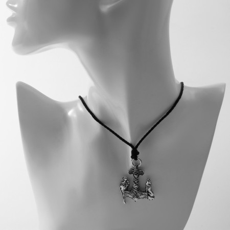 AMOCOUST OF AMENAROK on the lace, the color of black silver on a black lace, 60 cm-1