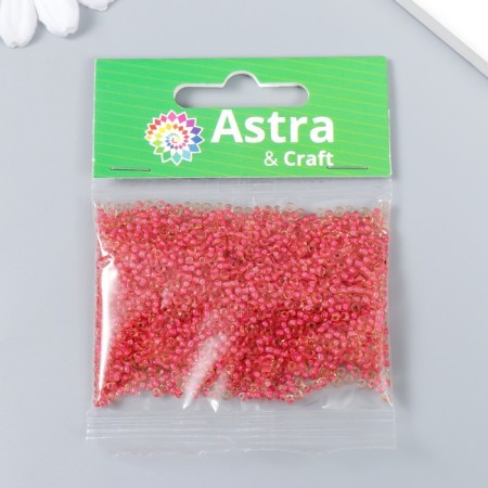 Beads "Astra" 11/0, 20 g (311 t. Pink/transparent with a color center)-2