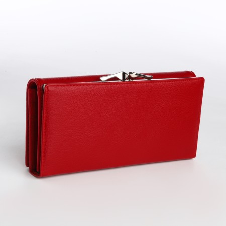 Women's wallet on magnet, red color-1
