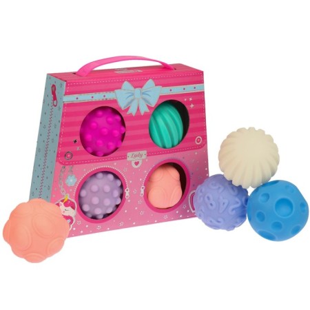 A set of developing tactile balls "handbag", with a squeak, 4 pcs, crumb I-7