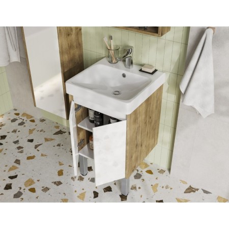 Tumbling under the Aquaton Skandon DOORS, 45 cm, white gloss color, rustic oak-8