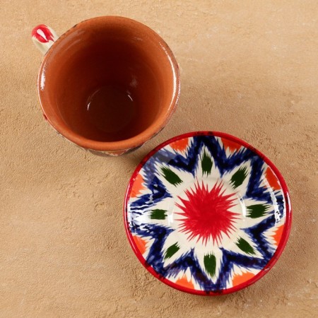 Tea couple Rishtan ceramics "Atlas", 220 ml, red mix-5