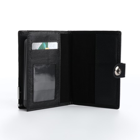Cover for car documents and passports on a magnet, black color-5