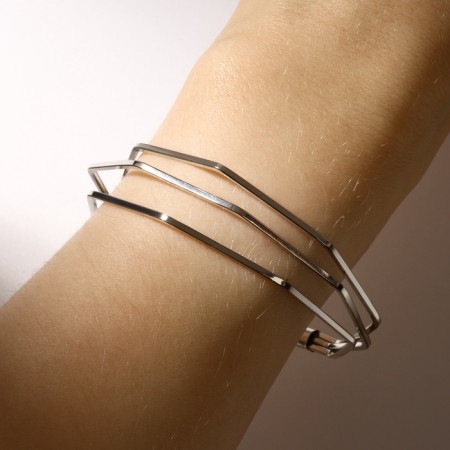Bracelet "frame" line, color silver, d = 7 cm-2