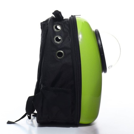 A backpack for carrying animals with a viewing window, 32 x 25 x 42 cm, green-6
