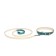Set of collar (58x2.5 cm) and leash (130x1.4 cm) from eco -leather, turquoise with white