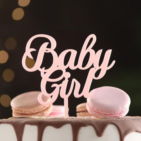 Topper "Baby Girl", light pink, give beautifully