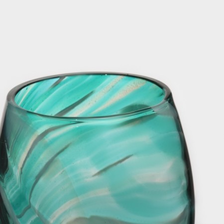 Emmerald glass glass, 350 ml, 8.5 × 22 cm, turquoise color-3