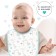 Bibs laid the children's baby, 17x20 cm (packing 10 pcs., Turquoise edging)