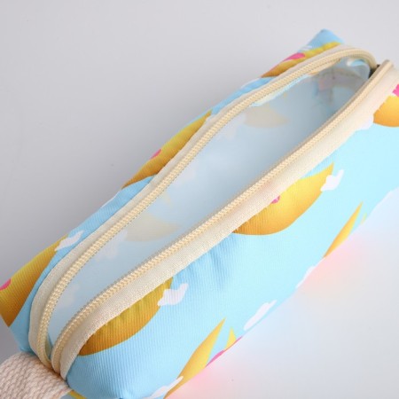 A backpack with a zipper, bag, cosmetic bag, blue color-12
