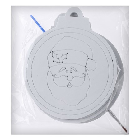 Christmas tree decoration for coloring "Face" 4 pcs., Brush-4