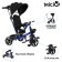 Three-wheeled bicycle Micio Velocet +, Wheels EVA 10 "/8", Dark blue color