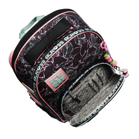 Frame backpack 37 x 28 x 12 cm, Across 194, filling: bag, pencil case, violet ACR22-194-9-9
