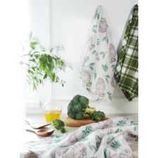 A set of towels of kitchen Forest Party, size 45x60 cm, green color