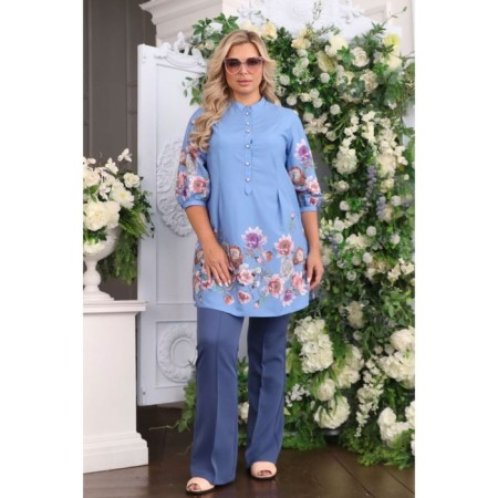 Female shirt, size 54, blue color-2