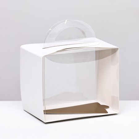 Confectionery packaging for the cake, white 12 x 8 x 10 cm