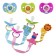 Nipple - Silicone dummy classic, with a chain and clothespin, from 0 months., Mix color