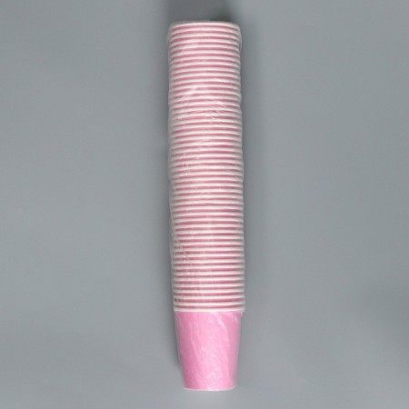 A single -boiled paper glass, plain, pink color, 250 ml, 50 pcs-4