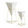 Set of desktop pots, ceramics, 15.5x14x20.3 cm, 11x9.8x14.3 cm, white