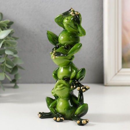 Souvenir Polystone Lak "Pyramid from Frogs" 14x7.5x5 cm-3