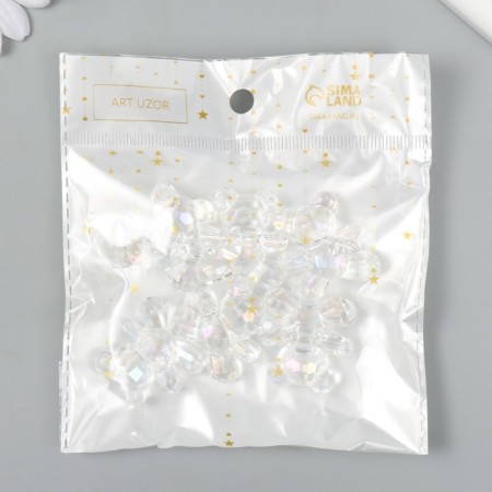 Busina for creativity plastic "Bear 3D Transparent mother of pearl" 3x1.5x3.2 cm-4