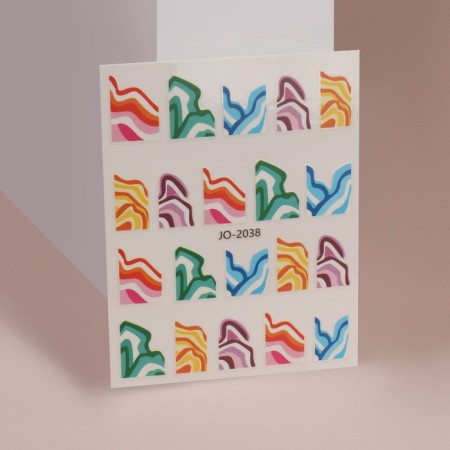 Nail stickers "Waves", multi -colored-1