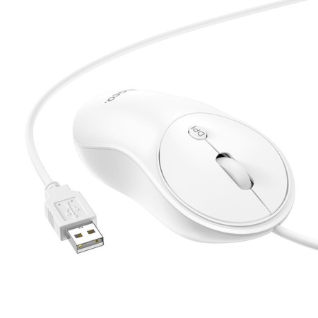 Hoco GM13 mouse, wired, optical, 1000-1600 dpi, 1.5 m, white-2
