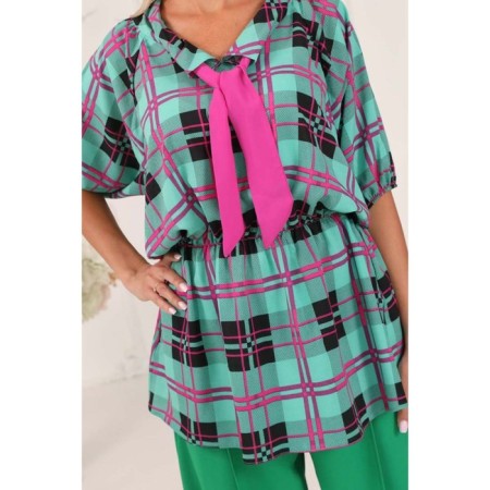 Female blouse, size 44, green color-1