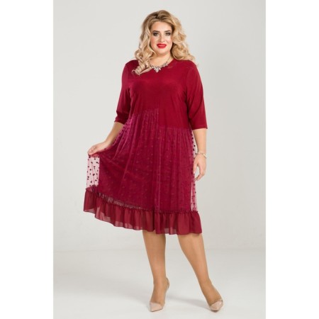 Female dress, size 52, burgundy color-1