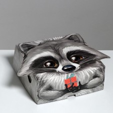 Gift folding box, packaging, “raccoon”, 25 x 25 x 10 cm
