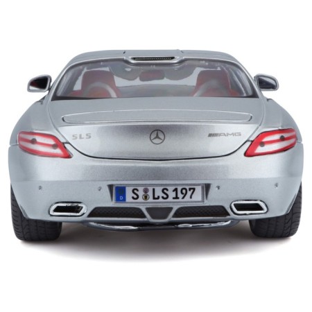 MASTO Die-Cast Mercedes-Benz Sls AMG machine, opening doors, 1:18, silver color-3