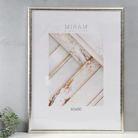 Photo frame Plastic Gallery 60x80 cm, silver (plastic screen)